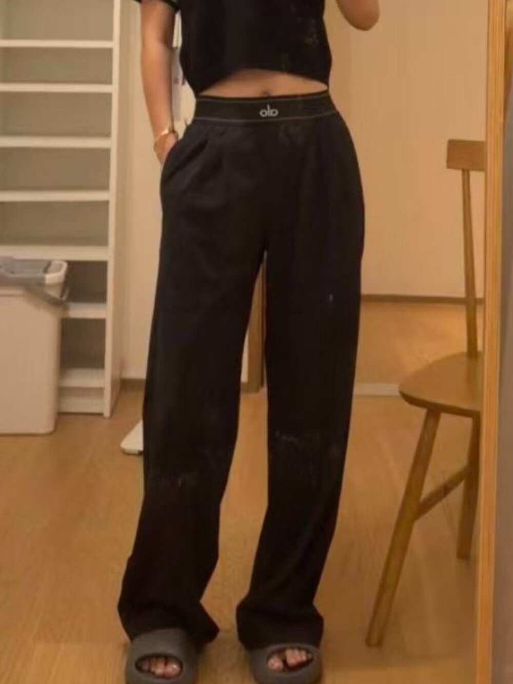NWT Black 😀ALO Yoga Suit Up Trouser, Regular Tailored Straight Leg Pants - Picture 8 of 9